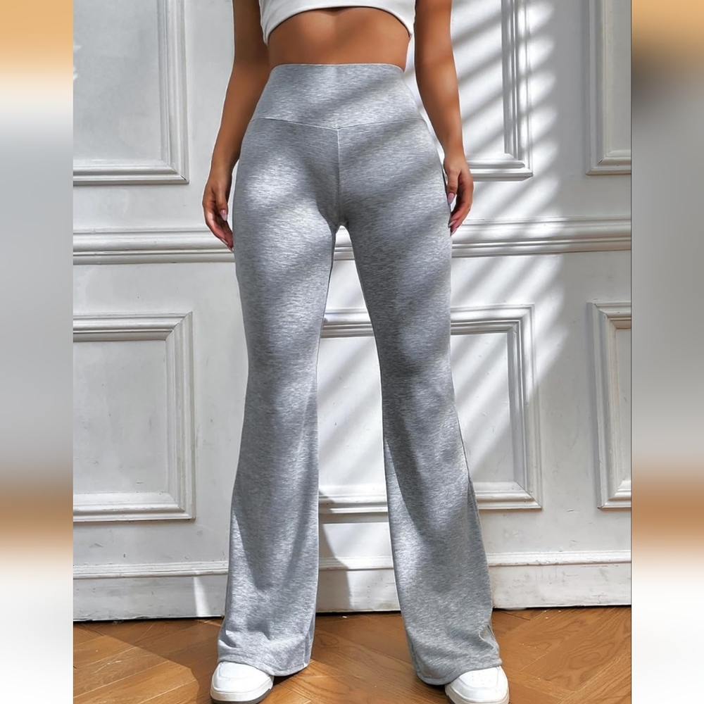 Gray Flared Leggings - Picture 3 of 7